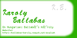 karoly ballabas business card